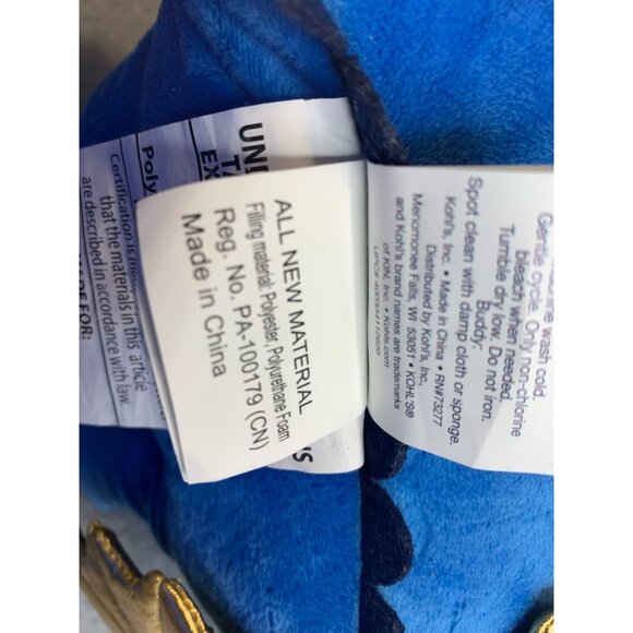 Kohls The Big One Plush Blue Dragon Stuffed Animal Doll Toy 14 in Tall - Picture 6 of 10